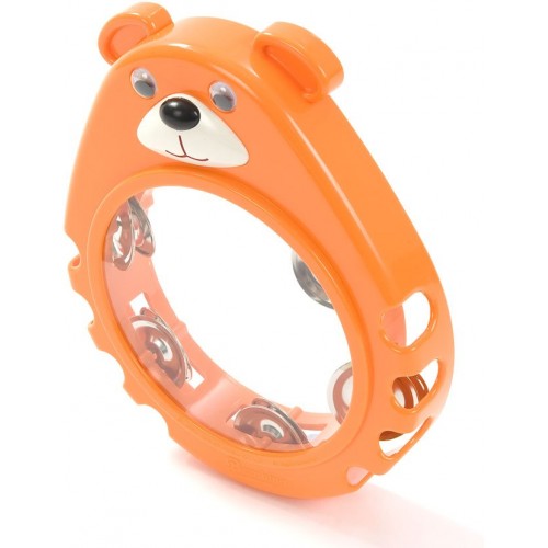 Plastic Tambourine Orange Bear