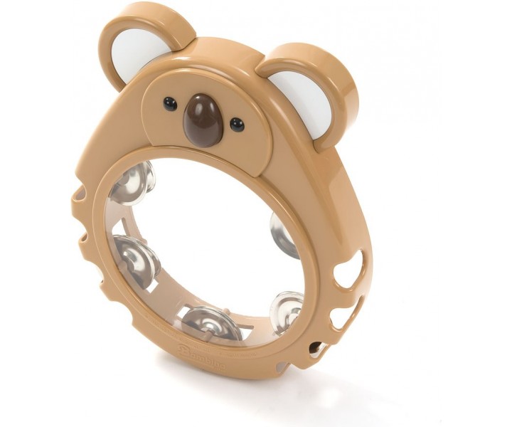 Plastic Tambourine Brown Koala