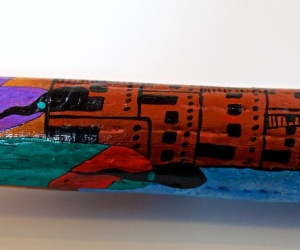 Cactus rainstick painted100 cm