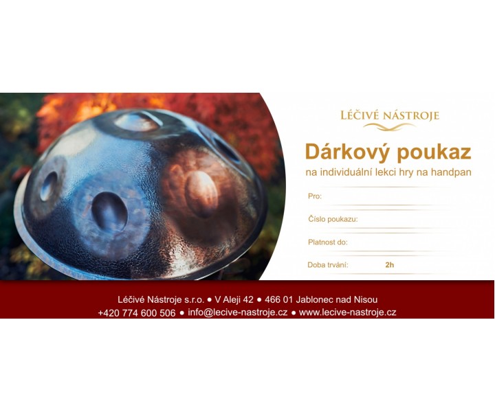 Gift voucher for a 2-hour individual handpan lesson (in an envelope)